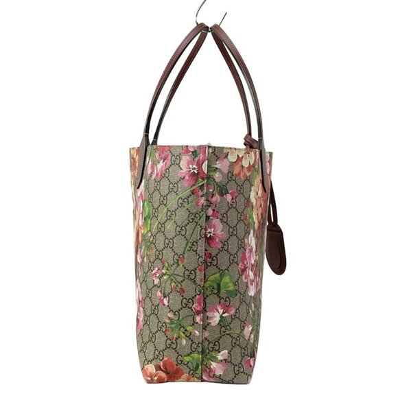 GUCCI GG Blooms Medium Reversible Leather Tote Beige Red Multi PVC - 855-072625 - Picture 4 of 14